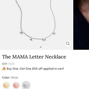 Silver MAMA Letter Necklace